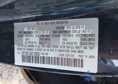 2016 Mazda Cx-9 Touring from USA, damaged, VIN JM3TCBCY8G0120602